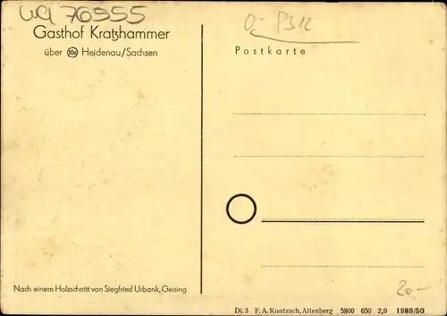 Künstler Ak Heidenau in Sachsen, Gasthof Kratzhammer