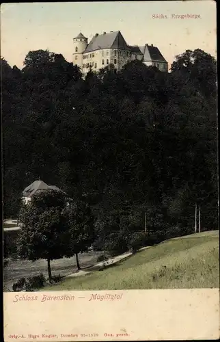 Ak Bärenstein Altenberg im Erzgebirge, Schloss Bärenstein, Müglitztal