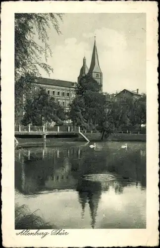 Ak Altenburg in Thüringen, Kleiner Teich mit Torgassenschule