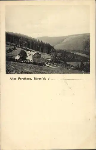 Ak Bärenfels Altenberg im Erzgebirge, Altes Forsthaus