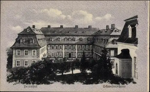 Ak Herrnhut in der Oberlausitz Sachsen, Schwesternhaus