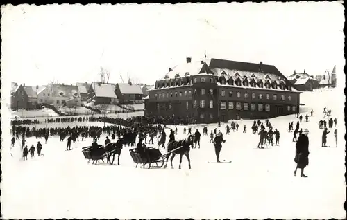 Ak Oberwiesenthal im Erzgebirge, Hotel, Wintersport