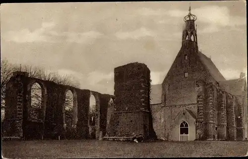 Ak Bergen Nordholland Niederlande, Kirche, Ruine