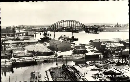 Ak Alblasserdam Südholland, Panorama, Brücke