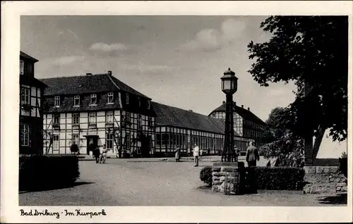 Ak Bad Driburg in Westfalen, Kurpark, Fachwerkhäuser