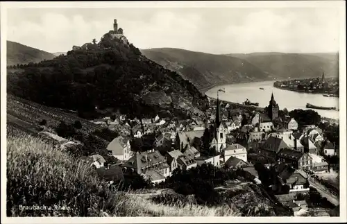 Ak Braubach am Rhein, Panorama