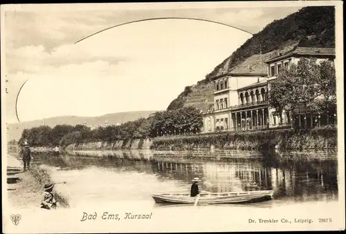 Ak Bad Ems an der Lahn, Kursaal, Ruderboot, Trenkler 2867 S