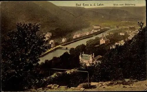 Ak Bad Ems an der Lahn, Blick vom Bäderberg