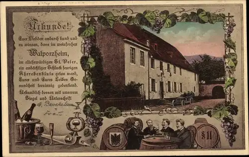 Ak Walporzheim Bad Neuenahr Ahrweiler, Weinhaus St. Peter, Fass