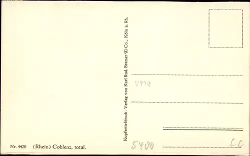 Ak Koblenz am Rhein, Panorama