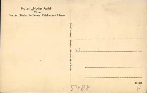 Ak Adenau in der Eifel, Hotel Hohe Acht