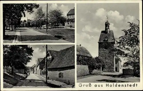 Ak Holdenstedt Uelzen in Niedersachsen, Straßenpartie, Kirche