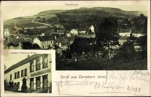 Ak Densborn in der Eifel, Totalansicht, Gasthof
