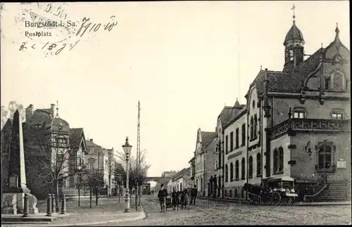 Ak Burgstädt in Sachsen, Postplatz