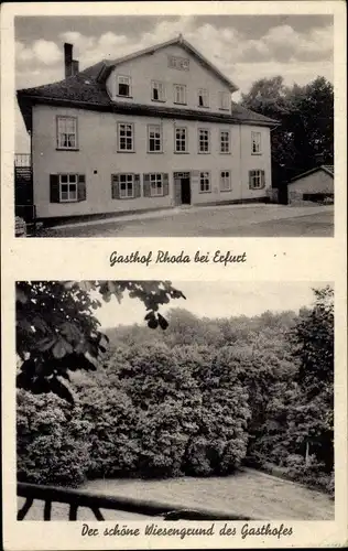 Ak Erfurt in Thüringen, Gasthof Rhoda, Wiesengrund