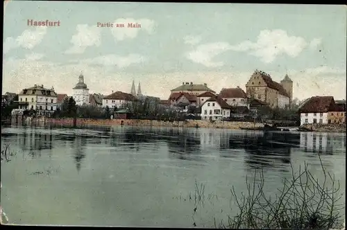 Ak Haßfurt am Main Unterfranken, Stadt am Main