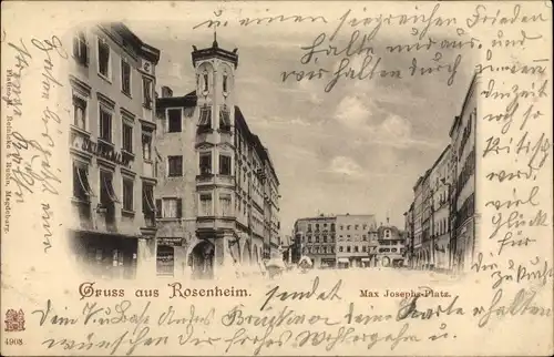 Ak Rosenheim Oberbayern, Max Josephs Platz