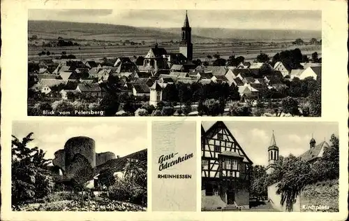 Ak Petersberg in Hessen, Totale, altes Schloss, Kirchplatz