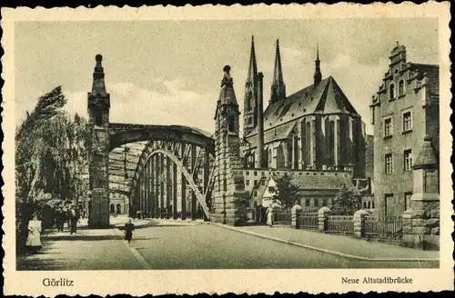 Ak Görlitz Oberlausitz, Neue Altstadtbrücke