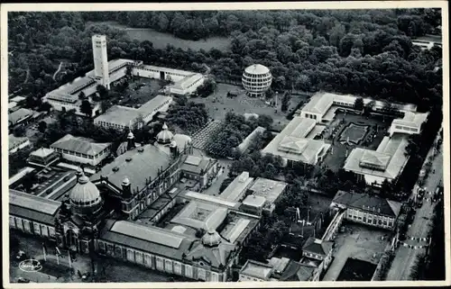 Ak Dresden, Internationale Hygiene-Ausstellung 1931, Teilansicht aus der Vogelschau, Kugelhaus