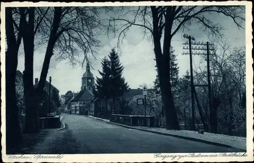 Ak Vetschau im Spreewald, Eingang zur Stadt, Brücke