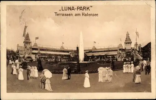 Ak Berlin Wilmersdorf Halensee, Lunapark, Terrassen