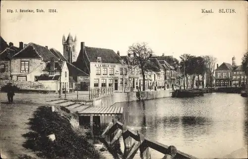 Ak Sluis Zeeland Niederlande, Teilansicht, Kai