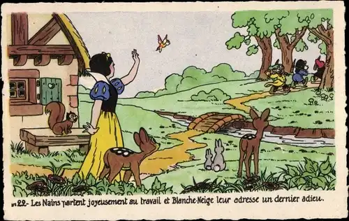 Ak Zwerge, Schneewittchen, Walt Disney