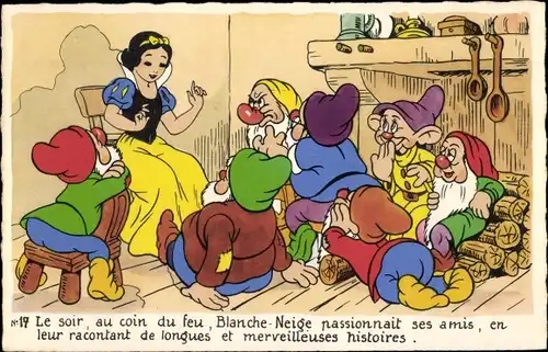 Ak Walt Disney, Schneewittchen und die 7 Zwerge