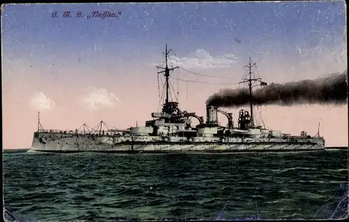 Ak Deutsches Kriegsschiff, SMS Nassau, Kaiserliche Marine