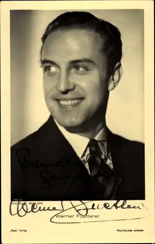 Ak Schauspieler Werner Fuetterer, Portrait, Autogramm