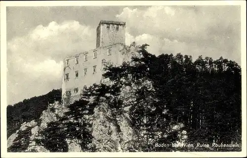 Ak Baden bei Wien in Niederösterreich, Burgruine Rauhenstein