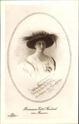 Passepartout Ak Prinzessin Eitel Friedrich von Preußen, Sophie Charlotte von Oldenburg, Liersch 7424