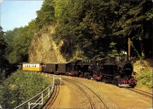 Ak Schmalspurbahn Freital Hainsberg Kipsdorf, Einfahrt in den Bahnhof Rabenau