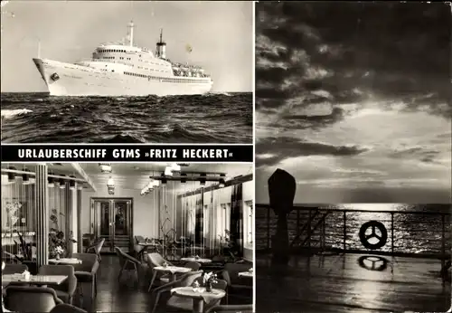 Ak Fährschiff GTMS Fritz Heckert, Urlauberschiff