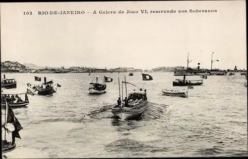 Ak Rio de Janeiro Brasilien, A Galera de Joao VI, reservada aos Soberanos