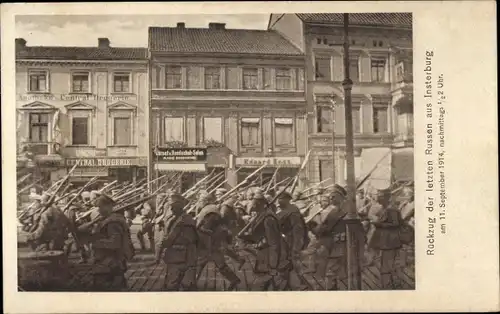 Ak Tschernjachowsk Insterburg Ostpreußen, Rückzug der letzten Russen am 11. September 1914