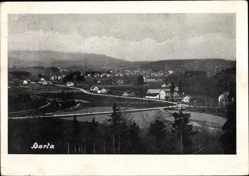 Ak Harta Ústí nad Labem Aussig Elbe Stadt, Blick vom Elbetal zum Schwarzenberg