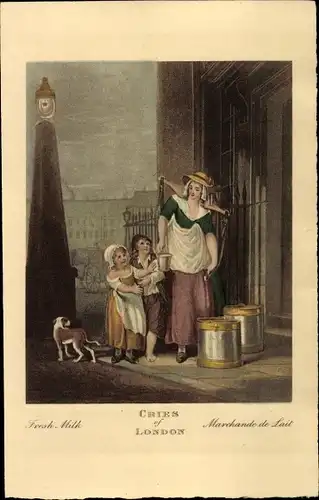 Künstler Ak London, Stadttypen, Milchfrau