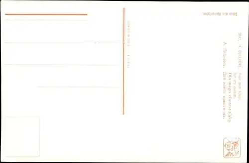 Künstler Ak Guillaume, A., Pour mon Filleul, Frau deckt Tisch, Champagner