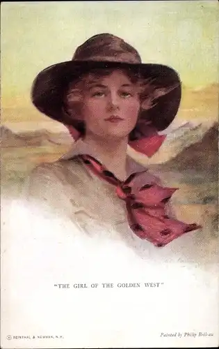 Künstler Ak Boileau, Philip, The Girl of the Golden West, Frauenportrait