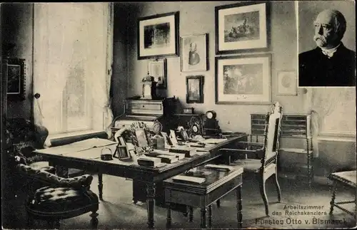 Ak Friedrichsruh Aumühle in Lauenburg, Arbeitszimmer Fürst Otto von Bismarck