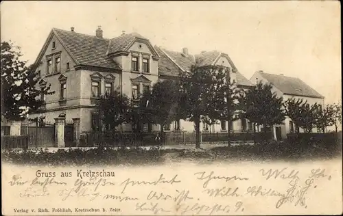 Ak Kretzschau im Burgenlandkreis, Villa Straßenpartie