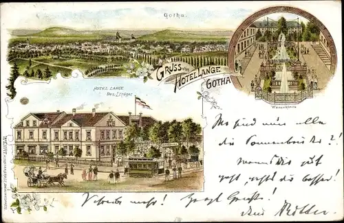 Litho Gotha in Thüringen, Hotel Lange, Wasserkünste