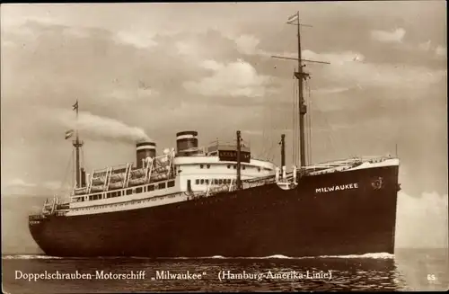 Ak HAPAG Dampfer Milwaukee, Passagierschiff