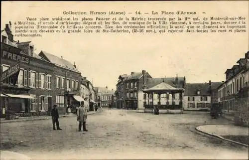 Ak Hirson Aisne, Place d'Armes