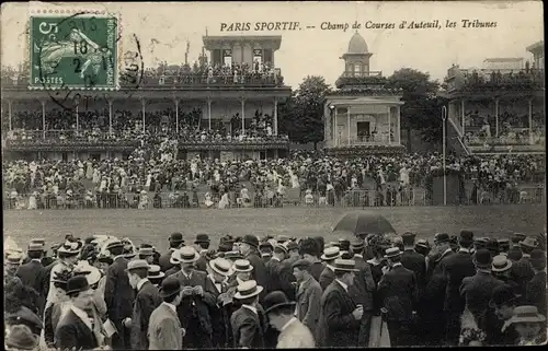 Ak Paris XVI Passy Auteuil, Rennbahn, Tribünen