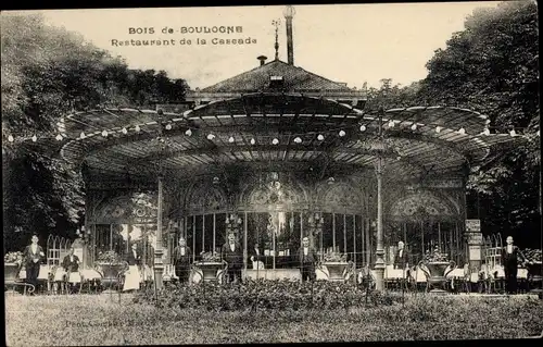 Ak Paris XVI, Bois de Boulogne, Restaurant de la Cascade