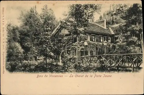 Ak Paris XII Bois de Vincennes, Chalet de la Porte Jaune