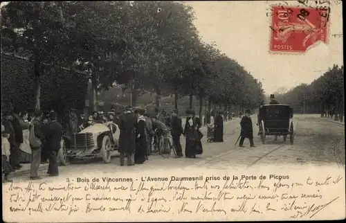Ak Paris XII Bois de Vincennes, Avenue Daumesnil
